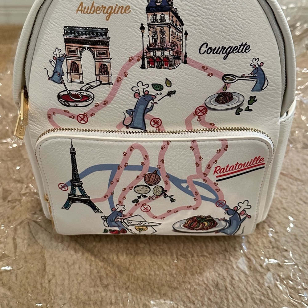 Limited Edition White Parisian-Themed Backpack celebrating Ratatouille!